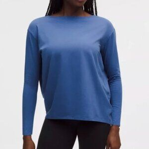 Lululemon Back In Action Organic Cotton Long-Sleeve Shirt | Brilliant Blue | 18